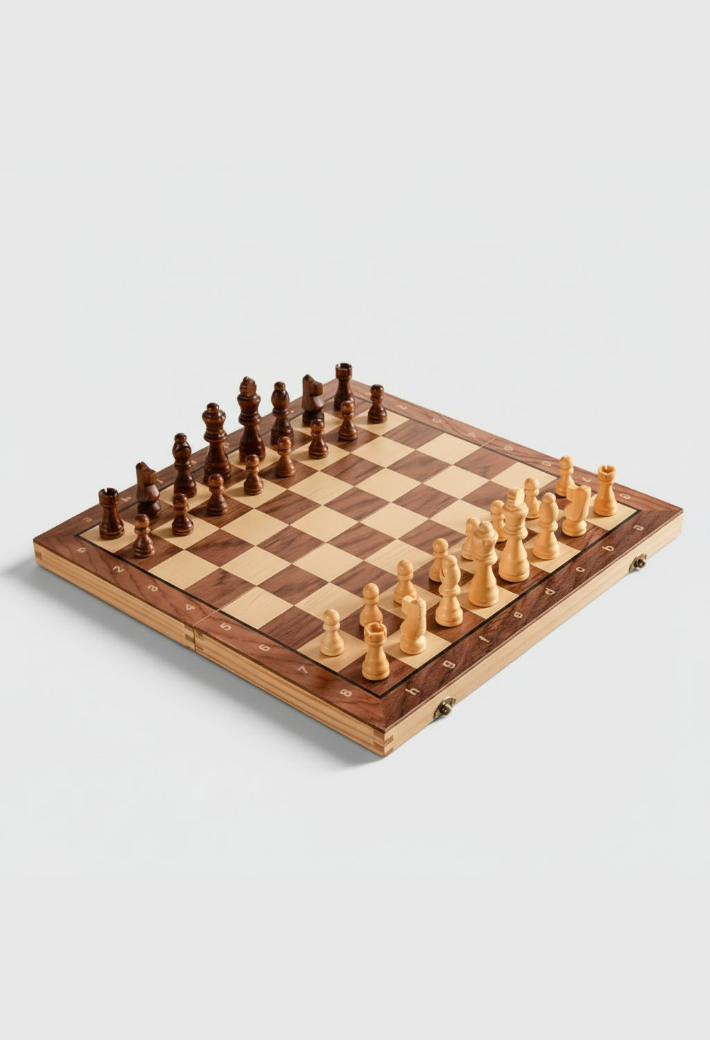 Échiquier classique en bois vue portrait