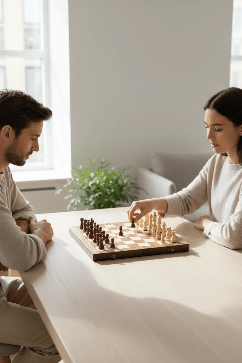 Échiquier Prestige 39x39 cm en bois magnétique