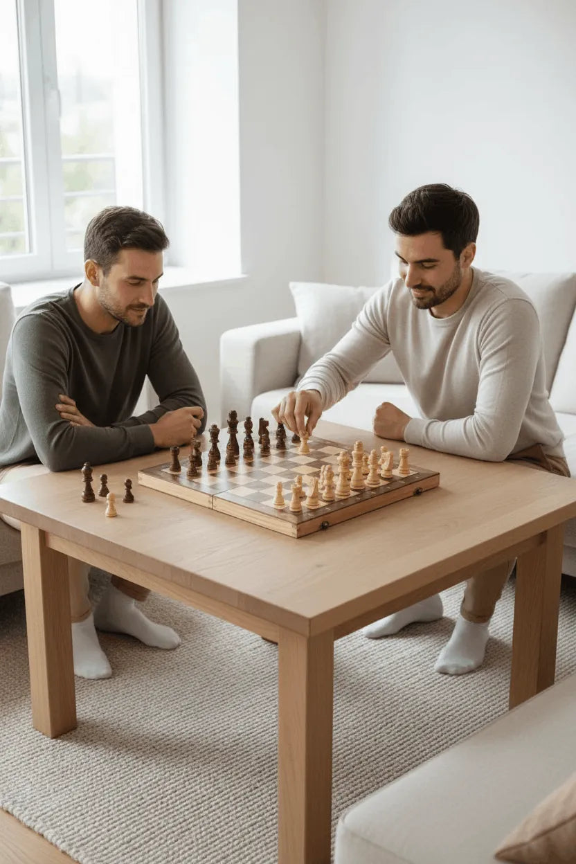 Échiquier Signature 44x44 cm en bois massif